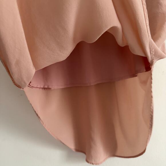 MADEWELL | Powder Pink Silk Island Curved Hem Silk Skirt pull-on | Small - Picture 5 of 6